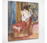 CheQuadro! Donna Che Legge 1900 Pierre-Auguste Renoir, par100 quadro stampato su tela, fine art, assemblato pronto da appendere 50x40 cm