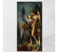 CheQuadro! Edipo E La Sfinge Gustave Moreau, gmr25 quadro stampa su tela, arte moderna, fine art, arredo parete, decorazione casa, pronto da appendere 100x50 cm