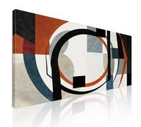 CheQuadro! Grande quadro astratto moderno, dimensioni xxl Dinamismo e Armonia Geometrica intelaiato pronto da appendere absh14-130x60 cm