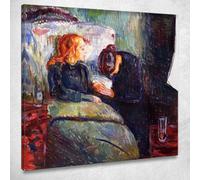 CheQuadro! Il Bambino Malato Edvard Munch, em342 quadro stampato su tela, Fine Art assemblato pronto da appendere 30x30 cm
