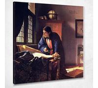 CheQuadro! Il Geografo Vermeer Jan quadro stampa su tela JV20, 100x90 cm