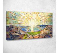 CheQuadro! Il Sole 1911 Edvard Munch, em352 quadro stampato su tela, Fine Art assemblato pronto da appendere 75x45 cm