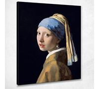 CheQuadro! La Ragazza Con Il Turbante - La Ragazza Con L'Orecchino Di Perla Vermeer JV21, 50x40 cm