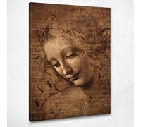 CheQuadro! La Scapigliata Da Vinci Leonardo quadro pronto da appendere ldv20, 50x70 cm