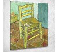 CheQuadro! La Sedia Vincent van Gogh, vvg35 quadro stampato su tela, Fine Art assemblato pronto da appendere 50x40 cm
