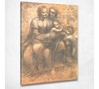 CheQuadro! La Vergine E Il Bambino Con Sant'Anna Da Vinci Leonardo quadro su tela ldv1, 40x30 cm