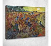 CheQuadro! La Vigna Rossa Vincent van Gogh, vvg331 quadro stampato su tela, Fine Art assemblato pronto da appendere 75x60 cm