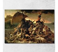 CheQuadro! La Zattera della Medusa Théodore Géricault, tgr54 Quadro Stampato su Tela Fine Art, Intelaiato Pronto da Appendere, Alta qualità, 50x70 cm
