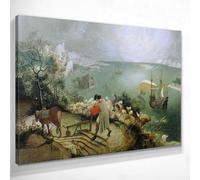 CheQuadro! Landscape with the Fall of Icarus Bruegel Pieter, quadro grande stampa su tela di alta qualità, fine art, intelaiato pronto da appendere bsa26-50x70 cm
