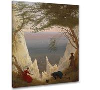 CheQuadro! Le bianche scogliere di Rügen, Caspar David Friedrich, quadro grande stampa su tela di alta qualità, fine art, intelaiato pronto da appendere cdf27-40x32 cm