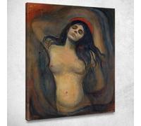 CheQuadro! Madonna 1894 Edvard Munch, em181 quadro stampato su tela, Fine Art assemblato pronto da appendere 90x72 cm