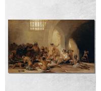 CheQuadro! Manicomio Francisco de Goya, fgy32 quadro stampato su tela 75x45 cm