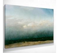 CheQuadro! Monaco in riva al mare, Caspar David Friedrich, quadro grande stampa su tela di alta qualità, fine art, intelaiato pronto da appendere cdf9-50x40 cm