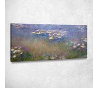 CheQuadro! Ninfee 2 Claude Monet, mnt359 quadro stampato su tela, fine art, assemblato pronto da appendere 120x60 cm