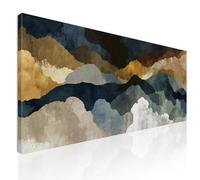 CheQuadro! Quadro grande moderno astratto, dimensioni xxl Sfumature di paesaggi Naturali intelaiato pronto da appendere absh34-190x90 cm