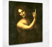 CheQuadro! San Giovanni Battista Da Vinci Leonardo quadro stampato su tela ldv3, 40x32 cm
