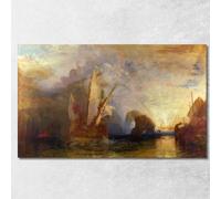 CheQuadro! Ulisse Deride Polifemo Joseph Mallord William Turner, jwt15 Quadro Stampato su Tela Fine Art, Intelaiato Pronto da Appendere, Alta qualità, 125x75 cm