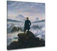 CheQuadro! Viandante sul mare di nebbia, Caspar David Friedrich, quadro grande stampa su tela di alta qualità, fine art, intelaiato pronto da appendere cdf23-90x72 cm
