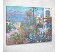 CheQuadro! Ville A Bordighera 1884 Claude Monet, mnt109 quadro stampato su tela, fine art, assemblato pronto da appendere 100x80 cm