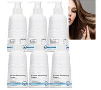 Cheratina Boost Leave-In Conditioner & Revitalizzante Crema lisciante professionale per capelli secchi e danneggiati con collagene e amminoacidi, controllo e levigatura del crespo (6 pezzi)