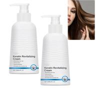 Cheratina Boost Leave-In Conditioner & Revitalizzante Crema lisciante professionale per capelli secchi e danneggiati con collagene e amminoacidi, controllo e levigatura del crespo (2 pezzi)