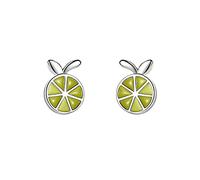 Chereda 925 Sterling Silver Carino Frutta Verde Arancione Orecchini Alla Moda Semplice Piccoli Orecchini Gioielli Per Le Donne Ragazze Regalo di Compleanno, Argento, Senza pietre preziose