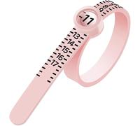 Chereda Strumento di misurazione per anelli con lente d'ingrandimento, per misurazione di anelli e misuratore di anelli, lettura chiara e intuitiva, misura anelli in plastica con lente, 1-17, Misura