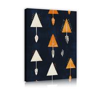 CHERHERART Alberi geometrici astratti Tela di canapa Immagine di arte della parete Rustico Moderno Poster colorati Stampe di pittura incorniciate per l'arredamento dell'ufficio del soggiorno 75x100cm