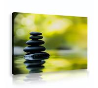 CHERHERART Bella natura morta naturale tela di canapa arte della parete pietre scure calma acqua tela stampe di immagini per la decorazione da pranzo del bagno di casa vivente 40x60cm Inframe