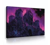 CHERHERART Castello mistico tela arte della parete Gothic Fantasy Spooky Canvas Immagini Stampe d'arte per vivere Home Office Dining Party Decor 30x45cm Innerframe