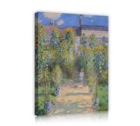 CHERHERART Il giardino dell'artista a Vétheuil Tela di canapa Arte della parete Immagine Girasole Giardino Tela Pittura Stampe Opera d'arte per casa Sala da pranzo Ufficio 40x50cm