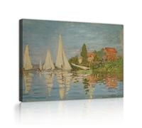 CHERHERART La regata ad Argenteuil Stampe su tela Opere d'arte Paesaggio impressionista Tela Arte della parete Pittura per lo studio dell'ufficio a casa 50x75cm