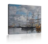 CHERHERART La stampa su tela del porto di Deauville Dipinti famosi Poster d'arte Foto con vista sul mare per il soggiorno Ufficio in casa Studio Arredamento 40x50cm