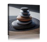 CHERHERART Pietra scura natura morta tela immagine opera d'arte calma rilassante spa tela decorazione della parete per soggiorno casa camera da letto ufficio studio 35x35cm innerframe