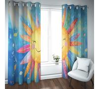 CHERHERART Sogni colorati Grommet Tende oscuranti 2 pannelli per soggiorno camera da letto Nursery Cartone animato tende a finestra che si oscurano 2xB117xH183