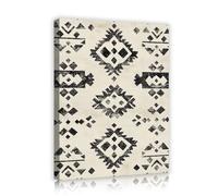 CHERHERART Tela tribale dell'annata dell'arte della parete immagine azteca geometrica rustica tela di canapa pittura stampe opere d'arte per soggiorno camera da letto ufficio 50x70cm