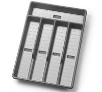 CherHome Organizzatore per posate con icone per posate, vassoio per posate per cassetto della cucina, posate in plastica per posate da tavola, organizer per cassetti e utensili con rivestimento