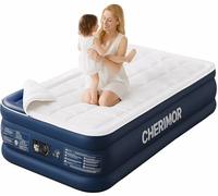 CHERIMOR Materasso ad aria Twin XL con pompa integrata e lussuoso topper trapuntato, lunghezza 203,2 cm, altezza 50,8 cm, gonfiaggio rapido 2,5 min, supporto 226,8 kg, materasso gonfiabile con borsa