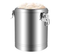 CHERIPOLI Contenitore termico da 20 l/40 l per cibo, secchio isolato con coperchio, in acciaio inox, per tè o vin brulé, mantiene il cibo caldo per 12 ore e freddo per 24 ore (20 l senza rubinetto)