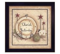 "Cherish Yesterday" By Mary June, Printed Wall Art, Ready To Hang Framed Poster, Black Frame