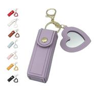 Cherishty Lip Oil Keychain, Mirror & Oil2-in-1, Women Mini Lipstick Case With Keychains & Heart Pendant(Purple)