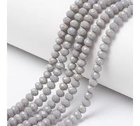 Cheriswelry 10 fili di perline in vetro sfaccettate a rondella, mini perline distanziatrici ad abaco, 4 x 3 mm, per la creazione di gioielli, collane e lavori artigianali, colore grigio scuro