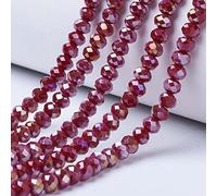 Cheriswelry 10 fili di perline sfaccettate a rondelle, in vetro, 4 mm, placcate in colore AB, perline distanziatrici abaco per la realizzazione di gioielli, bracciali, collane, colore: marrone
