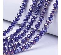 Cheriswelry 10 fili di perline sfaccettate a rondelle, in vetro, 6 mm, placcate in colore AB, perline distanziatrici abaco per la realizzazione di gioielli, bracciali, collane, malva