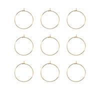 Cheriswelry 100 orecchini ad anello in acciaio inox dorato, 25 mm, per la creazione di gioielli