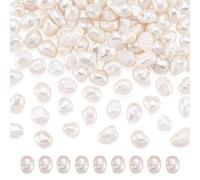 Cheriswelry 100 perle coltivate bianche da 4-6 mm, perle d'acqua dolce barocche naturali su due lati, lucide, perline distanziatrici per la creazione di gioielli e braccialetti