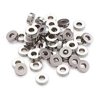 Cheriswelry 100 perline distanziali in acciaio inox da 7 mm, piatte e rotonde, a rondelle, distanziatori sfusi per la creazione di gioielli artigianali