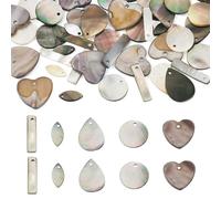 Cheriswelry 12/21/35mm Conchiglia Naturale Pendenti a Goccia Disco Moneta Conchiglia Charms Estate Spiaggia Labbro Nero Penzolare per Windchime Orecchini Gioielli Fare Decorazione Casa, 21mm, Guscio