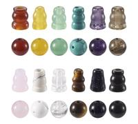 Cheriswelry 12 set di 12 stili misti di perline buddiste a 3 fori, perline guru con foro a T, per gioielli e braccialetti