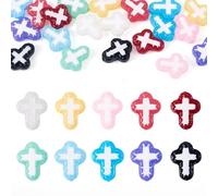 Cheriswelry 20 perline in vetro lavorato a mano a forma di croce religiosa, disegnate a mano, per la creazione di gioielli, collane, cavigliere, artigianato fai da te, portachiavi